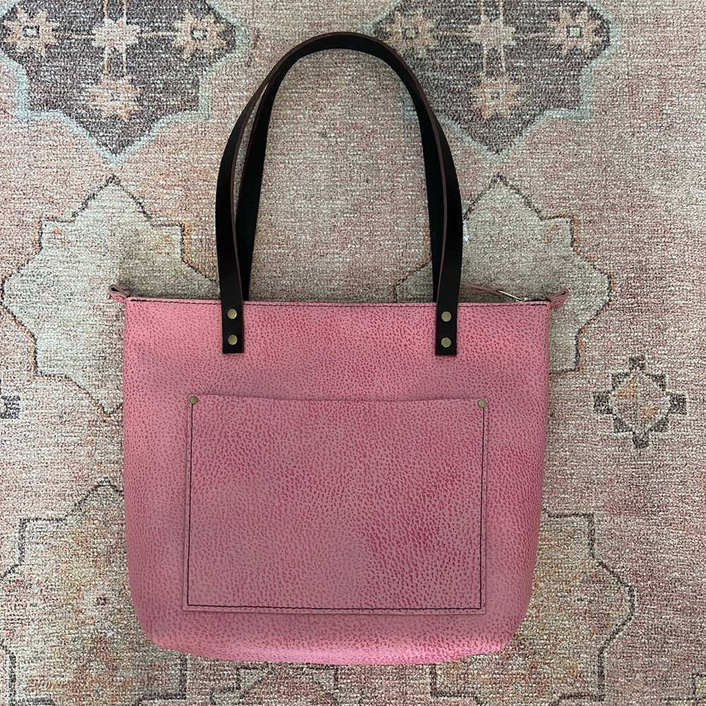 Portland Leather Medium tote with zipper in Bubblegum | Unicorn 🦄